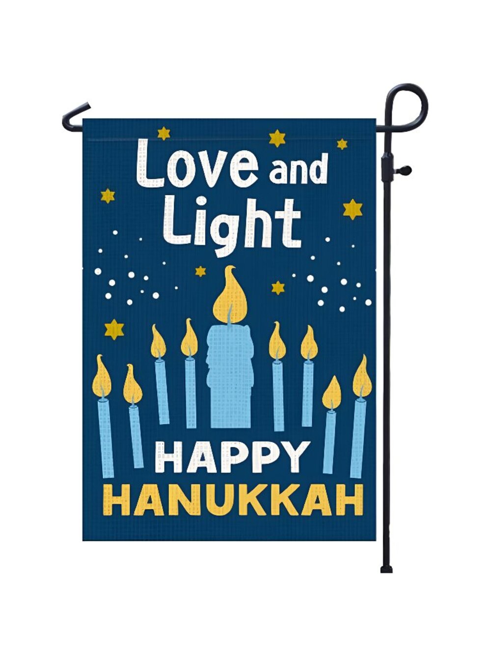 Happy Hanukkah Garden Flag Decor Vertical Double Sided, Burlap Flag 12" x 18"